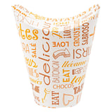BICCHIERE PER FRITTI CHIUSO 'PAROLE' 16 OZ - 480 ML 220 + 18PE G/M2 8,5x14 CM BIANCO CARTONE (50 UNITÀ)