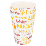 BICCHIERE PER FRITTI CHIUSO 'PAROLE' 16 OZ - 480 ML 220 + 18PE G/M2 8,5x14 CM BIANCO CARTONE (50 UNITÀ)