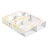 VASSOI TRASPORTO 2 BICCHIERI+2 COMPART. 'PAROLE'  450 G/M2 26x19x5 CM BIANCO CARTONE (200 UNITÀ)