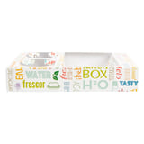 VASSOI TRASPORTO 2 BICCHIERI+2 COMPART. 'PAROLE'  450 G/M2 26x19x5 CM BIANCO CARTONE (200 UNITÀ)