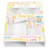 VASSOI TRASPORTO 2 BICCHIERI+2 COMPART. 'PAROLE'  450 G/M2 26x19x5 CM BIANCO CARTONE (200 UNITÀ)