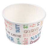 COPPETTE GELATI 'PAROLE' 120 ML 210 + 18 PE G/M2 Ø7,7x4,7 CM BIANCO CARTONE (2000 UNITÀ)