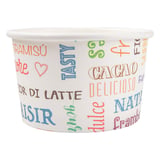 COPPETTE GELATI 'PAROLE' 120 ML 210 + 18 PE G/M2 Ø7,7x4,7 CM BIANCO CARTONE (2000 UNITÀ)