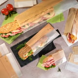SACCHETTI PER SANDWICHES CON FINESTRA ECO PFAS FREE 'JUST PAPER' 38 G/M2 9+5,5x18 CM NATURALE PERGAMANA ANTIGRASSI (250 UNITÀ)