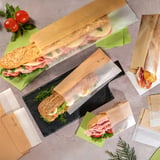 SACCHETTI PER SANDWICHES CON FINESTRA ECO PFAS FREE 'JUST PAPER' 40 G/M2 9+5,5x26 CM NATURALE PERGAMANA ANTIGRASSI (250 UNITÀ)