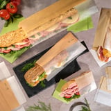 SACCHETTI PER SANDWICHES CON FINESTRA ECO PFAS FREE 'JUST PAPER' 40 G/M2 9+5,5x30 CM NATURALE PERGAMANA ANTIGRASSI (250 UNITÀ)