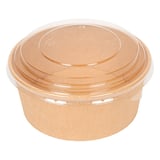 COMBO INSALATIERA + COPPERCHIO PET  750 ML - 25 oz 300 + 18 PE G/M2 Ø15/12,8x6 CM NATURALE KRAFT (200 UNITÀ)