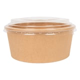 COMBO INSALATIERA + COPPERCHIO PET  750 ML - 25 oz 300 + 18 PE G/M2 Ø15/12,8x6 CM NATURALE KRAFT (200 UNITÀ)