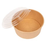 COMBO INSALATIERA + COPPERCHIO PET  750 ML - 25 oz 300 + 18 PE G/M2 Ø15/12,8x6 CM NATURALE KRAFT (200 UNITÀ)