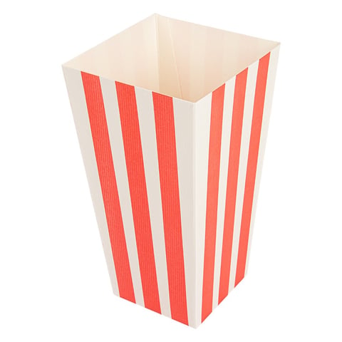 RECIPIENTE POP-CORN THEPACK 'STRIPES' 2 L 8x11x20,5 CM BIANCO CARTONE NANO-MICRO (600 UNITÀ)