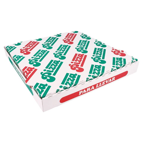 SCATOLA PIZZA   29x29x3,8 CM BIANCO CARTONE A MICROCANALI (100 UNITÀ)