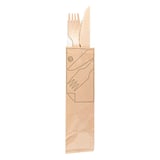 SET 3/1 POSATE + TOVAGLIOLI WOOD 'MAKAN'  16 CM NATURALE LEGNO (100 UNITÀ)