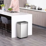 CESTINO DEL SENSORE DI MOVIMENTO  47L 27,9x46,9x64,7 CM ARGENTO ACCIAIO INOX (1 UNITÀ)