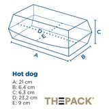 VASCHETTE HOT DOG THEPACK  23,2x9x6,3 CM NERO CARTONE NANO-MICRO (450 UNITÀ)
