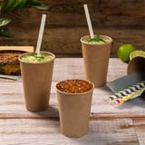 BICCHIERI BEVANDE FREDDE 1 PARETE  270 ML - 9 oz 12PE + 260 + 10PE G/M2 Ø7,8/5,2x9,5 CM MARRONE CARTONE (2500 UNITÀ)