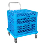 CARRELLO DA TRASPORTO CESTELLI   54x54x81 CM BLU PP (1 UNITÀ)
