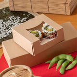 CONTENITORI SUSHI+FINESTRA THEPACK  10x10x4 CM MARRONE CARTONE NANO-MICRO + OPP (400 UNITÀ)