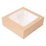 SCATOLE PER PASTICCERIA CON FINESTRA THEPACK  23x23x7,5 CM NATURALE CARTONE NANO-MICRO + OPP (50 UNITÀ)