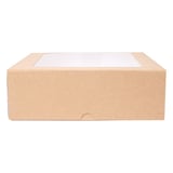 SCATOLE PER PASTICCERIA CON FINESTRA THEPACK  23x23x7,5 CM NATURALE CARTONE NANO-MICRO + OPP (50 UNITÀ)
