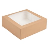 SCATOLE PER PASTICCERIA CON FINESTRA THEPACK  28x28x10 CM NATURALE CARTONE NANO-MICRO+OPP (50 UNITÀ)
