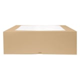 SCATOLE PER PASTICCERIA CON FINESTRA THEPACK  32x32x10 CM NATURALE CARTONE NANO-MICRO + OPP (50 UNITÀ)