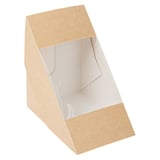 SCATOLE PANINO TRIPLO CON FINESTRA THEPACK  12,4x12,4x8,3 CM NATURALE CARTONE NANO-MICRO + OPP (500 UNITÀ)