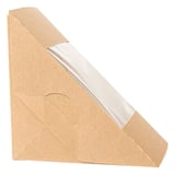 SCATOLE PANINO TRIPLO CON FINESTRA THEPACK  12,4x12,4x8,3 CM NATURALE CARTONE NANO-MICRO + OPP (500 UNITÀ)