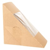 SCATOLE PANINO DOPPIO CON FINESTRA THEPACK  12,4x12,4x7,5 CM NATURALE CARTONE NANO-MICRO + OPP (500 UNITÀ)