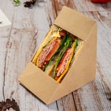 SCATOLE PANINO DOPPIO CON FINESTRA THEPACK  12,4x12,4x7,5 CM NATURALE CARTONE NANO-MICRO + OPP (500 UNITÀ)