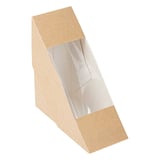 SCATOLE PER PANINI CON FINESTRA THEPACK  12,4x12,4x5,5 CM NATURALE CARTONE NANO-MICRO + OPP (500 UNITÀ)