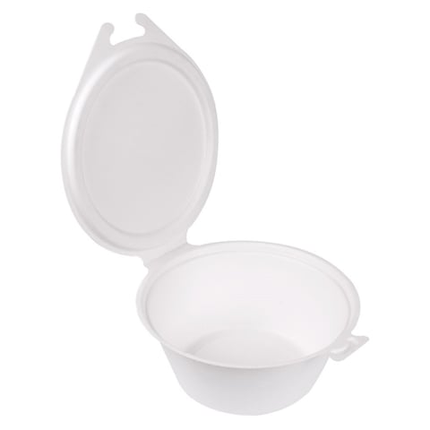 CONTENITORES CON COPERCHIO BIONIC 600 ML 18x13,5x5 CM BIANCO BAGASSA (300 UNITÀ)