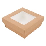 SCATOLINE+COPERCHI CON FINESTRA THEPACK 500 ML 12x12x5 CM NATURALE CARTONE NANO-MICRO + PP + OPP (250 UNITÀ)