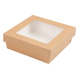 SCATOLINE+COPERCHI CON FINESTRA THEPACK 750 ML 14x14x5 CM NATURALE CARTONE NANO-MICRO + PP + OPP (250 UNITÀ)
