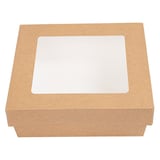 SCATOLINE+COPERCHI CON FINESTRA THEPACK 750 ML 14x14x5 CM NATURALE CARTONE NANO-MICRO + PP + OPP (250 UNITÀ)