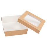 SCATOLINE+COPERCHI CON FINESTRA THEPACK 750 ML 14x14x5 CM NATURALE CARTONE NANO-MICRO + PP + OPP (250 UNITÀ)