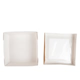 SCATOLINE+COPERCHI CON FINESTRA THEPACK 750 ML 14x14x5 CM NATURALE CARTONE NANO-MICRO + PP + OPP (250 UNITÀ)