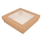 SCATOLINE+COPERCHI CON FINESTRA THEPACK 1000 ML 18,5x18,5x4 CM NATURALE CARTONE NANO-MICRO + PP + OPP (200 UNITÀ)