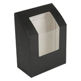 SCATOLE TORTILLA-WRAP CON FINESTRA THEPACK  9,2x5,1x9,2/12,5 CM NERO CARTONE NANO-MICRO + OPP (600 UNITÀ)