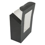 SCATOLE TORTILLA-WRAP CON FINESTRA THEPACK  9,2x5,1x9,2/12,5 CM NERO CARTONE NANO-MICRO + OPP (600 UNITÀ)
