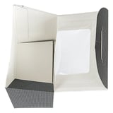 SCATOLE TORTILLA-WRAP CON FINESTRA THEPACK  9,2x5,1x9,2/12,5 CM NERO CARTONE NANO-MICRO + OPP (600 UNITÀ)