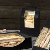 SCATOLE TORTILLA-WRAP CON FINESTRA THEPACK  9,2x5,1x9,2/12,5 CM NERO CARTONE NANO-MICRO + OPP (600 UNITÀ)