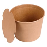 CONTENITORI PER POLLO + COPERCHIO  2550 ML 337 + 18PE G/M2 Ø 18,9/14,7x14,9 CM NATURALE KRAFT (300 UNITÀ)