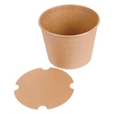 CONTENITORI PER POLLO + COPERCHIO  2550 ML 337 + 18PE G/M2 Ø 18,9/14,7x14,9 CM NATURALE KRAFT (300 UNITÀ)