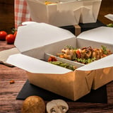 SCATOLE AMERICANE 2 SCOMPARTI THEPACK 900+450ML 15,2x12,1x6,5CM NATURALE CARTONE NANO-MICRO + PP (300 UNITÀ)