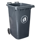 BIDONE, 2 RUOTE  240 L 74x60x101 CM GRIGIO HDPE (1 UNITÀ)