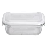 RECIPIENTI RETTANGOLARI CON COPERCHIO WAKI GLASS 370 ML 15,4x11,2x6 CM TRASPARENTE CRISTAL (6 UNITÀ)
