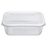 RECIPIENTI RETTANGOLARI CON COPERCHIO WAKI GLASS 1040 ML 21x15,7x7,2 CM TRASPARENTE CRISTAL (6 UNITÀ)