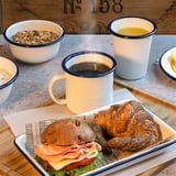 TAZZE ENAMELWARE 350 ML Ø 8x8 CM BIANCO ACCIAIO SMALTATO (6 UNITÀ)