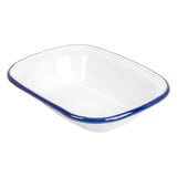 CIOTOLE RETTANGOLARI ENAMELWARE 330 ML 18x13x4 CM BIANCO ACCIAIO SMALTATO (6 UNITÀ)