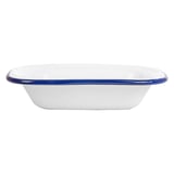 CIOTOLE RETTANGOLARI ENAMELWARE 330 ML 18x13x4 CM BIANCO ACCIAIO SMALTATO (6 UNITÀ)